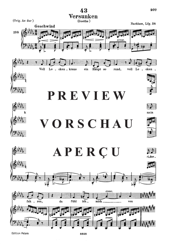 Product gallery: Page 2 of 5 Versunken D.715, , Low Voice and Piano