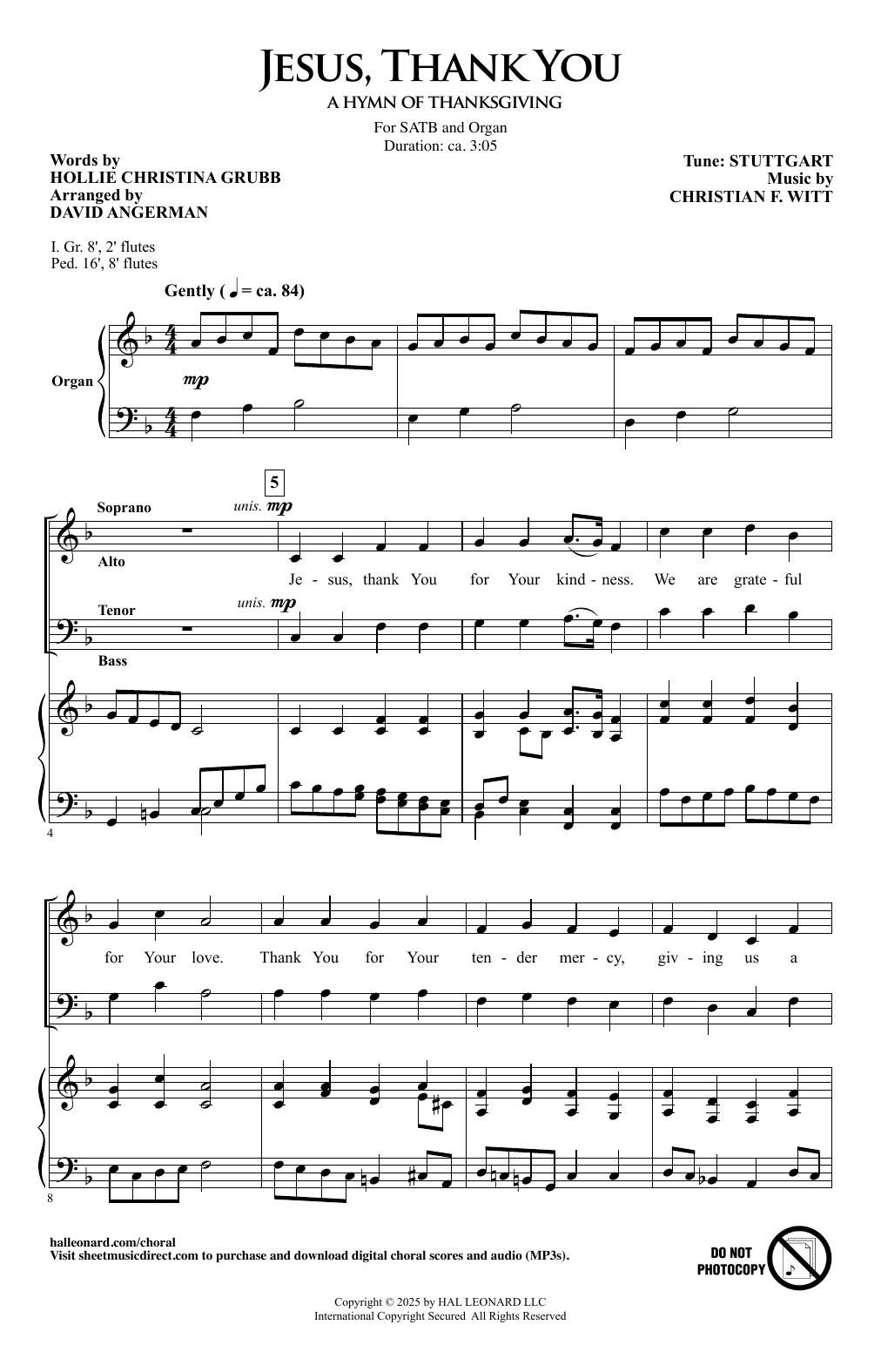 Produktbild zu: Jesus, Thank You (A Hymn Of Thanksgiving) (arr. David Angerman)