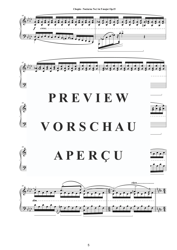 Produktgalerie: Seite 6 von 8 Nocturne Nr. 1 F-Dur op. 15, , Klavier Solo
