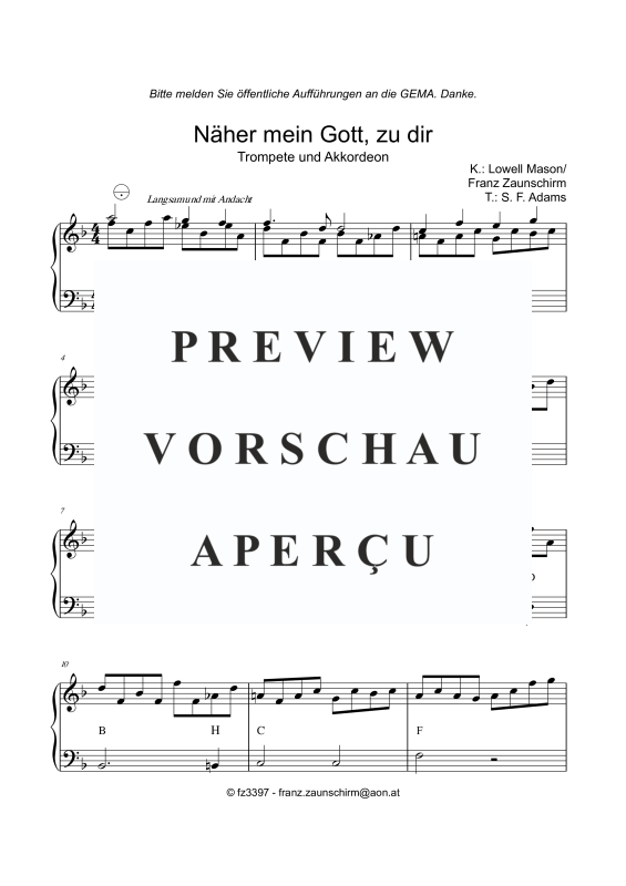 Produktgalerie: Seite 6 von 7 Näher mein Gott zu dir, , Trompete und Akkordeon
