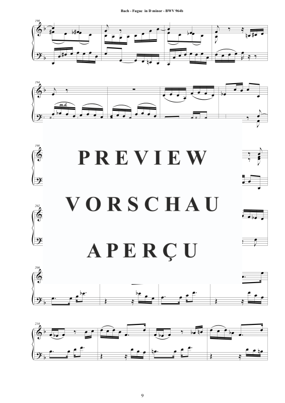 Produktgalerie: Seite 10 von 11 Fuge in D-Moll BWV 964b, , Klavier Solo