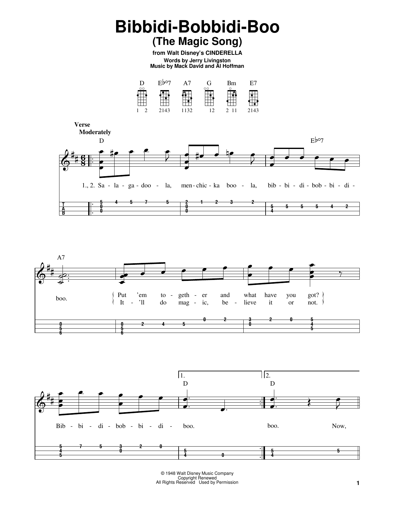 Produktgalerie: Seite 1 von 1 Bibbidi-Bobbidi-Boo (The Magic Song from Cinderella), Verna Felton