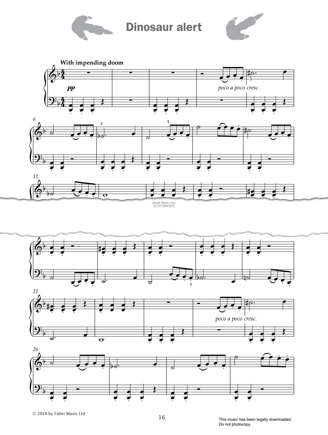 gallery: Dinosaur Alert (from 'Improve Your Sight-Reading! A Piece a Week Piano Grade 4'), Paul Harris