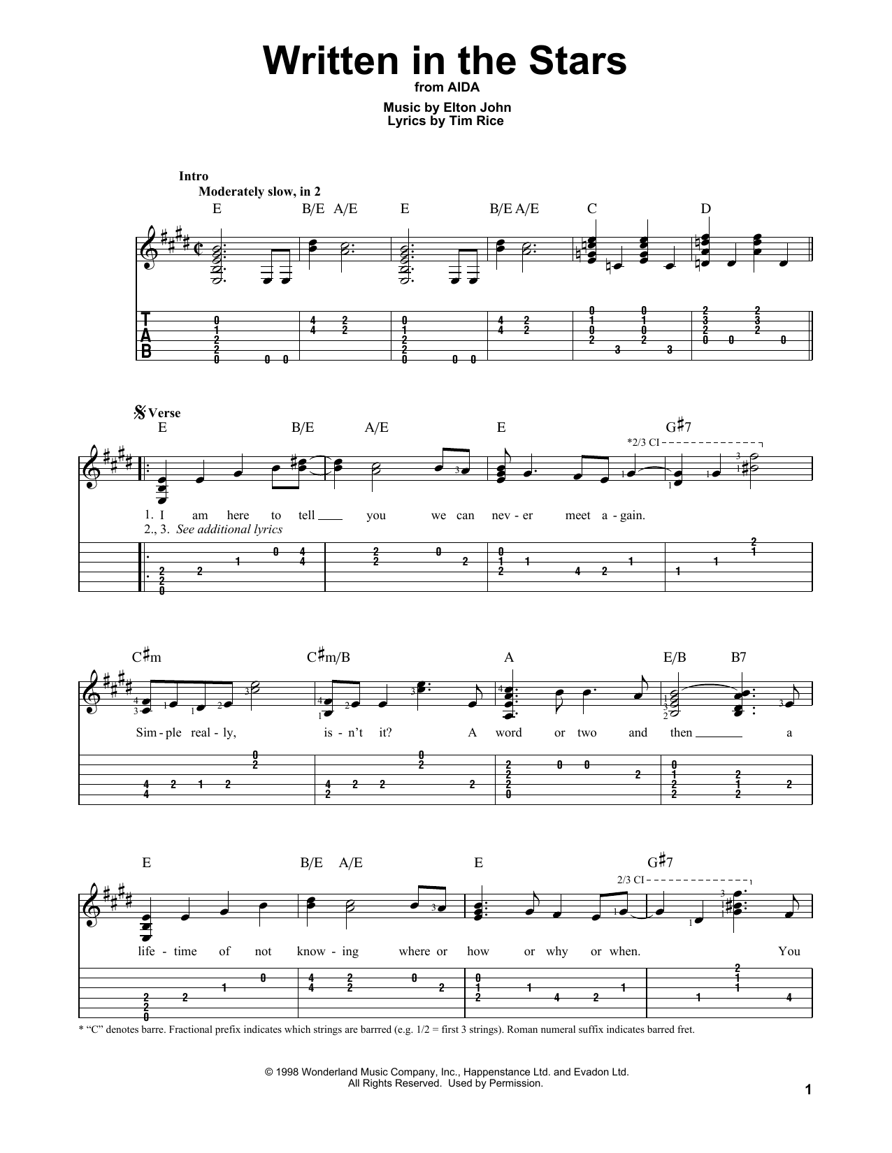 Produktbild zu: Written In The Stars (from Aida)