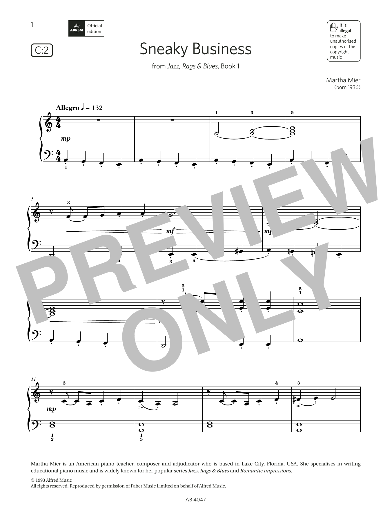 Produktbild zu: Sneaky Business (Grade 1, list C2, from the ABRSM Piano Syllabus 2023 & 2024)