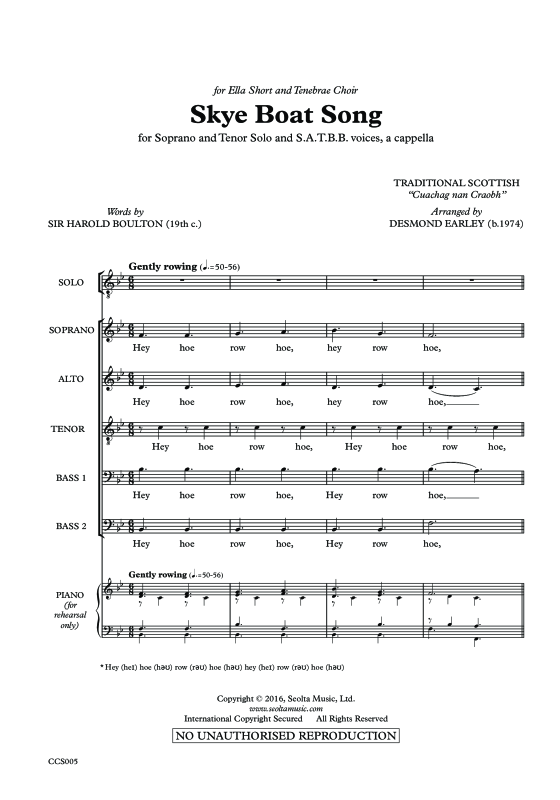Produktgalerie: Seite 1 von 11 The Skye Boat Song, , Tenor Solo, Gemischter Chor und Klavier