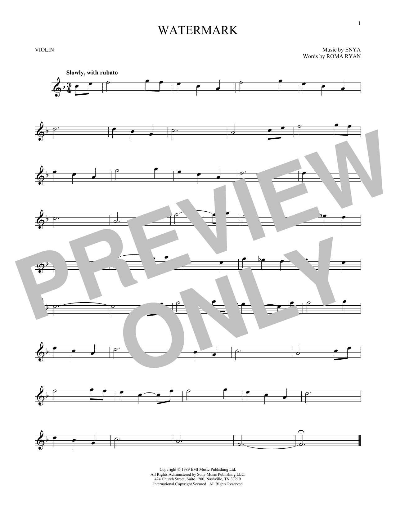 Product gallery: Page 1 of 1 Watermark, Enya