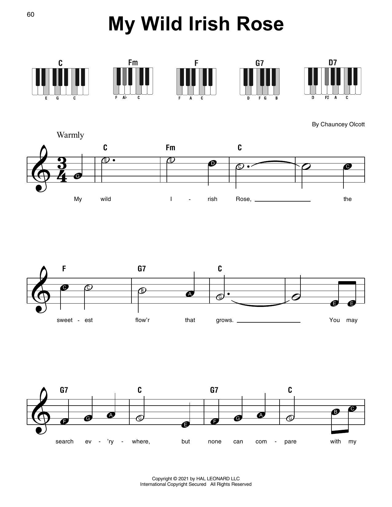 Produktgalerie: Seite 1 von 1 My Wild Irish Rose, Chauncey Olcott, Klavier