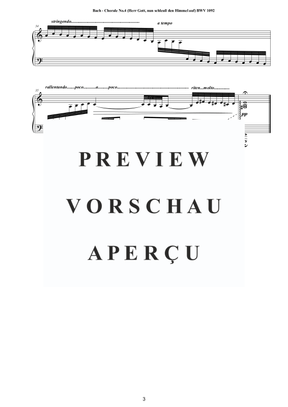 Product gallery: Page 4 of 4 Choral No.4 in A-Moll (Herr Gott, nun schleuß den Himmel auf) BWV 1092, , Solo Piano