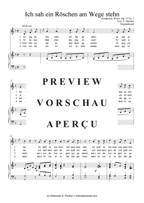 Product gallery: Page 2 of 3 Ich sah ein Röschen am Wege stehn  , , Piano and Voice