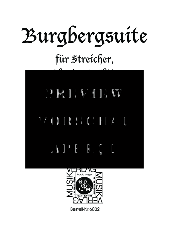 gallery: Burgbergsuite, , Gemischtes Ensemble für Streicher, Klavier & Flöte - Partitur