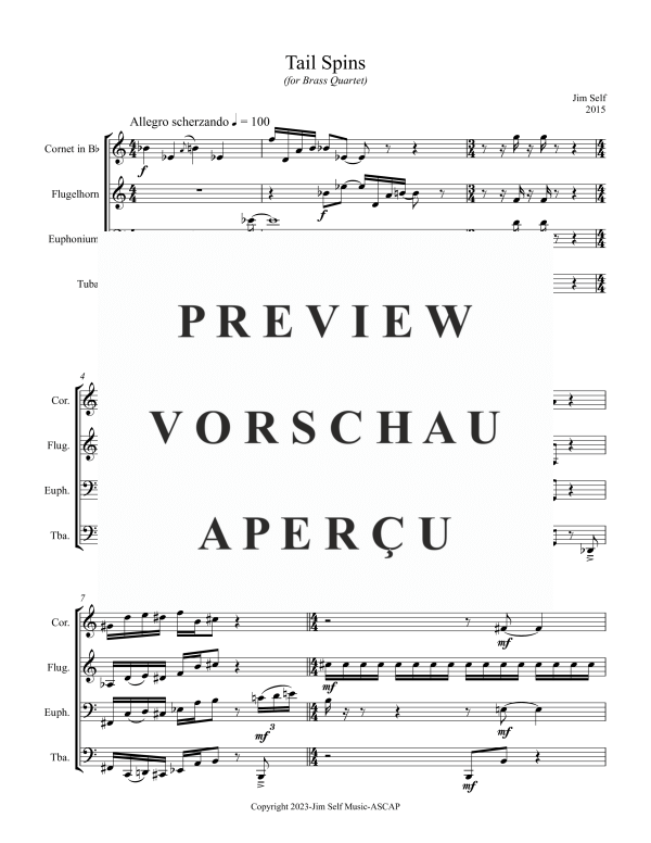 Produktgalerie: Seite 5 von 11 Tail Spins, , (Blechbläserquartett)