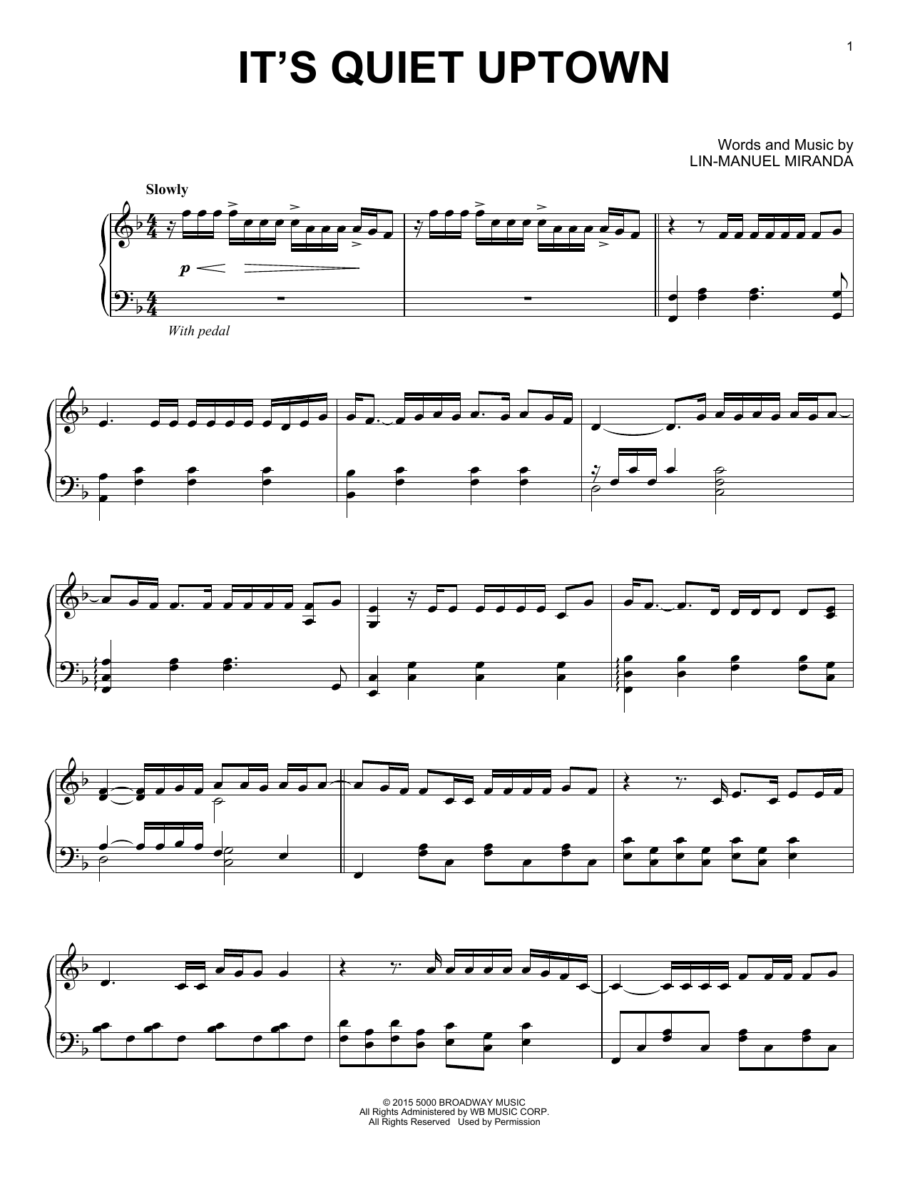 Product picture to: It's Quiet Uptown (from Hamilton) (arr. David Pearl)