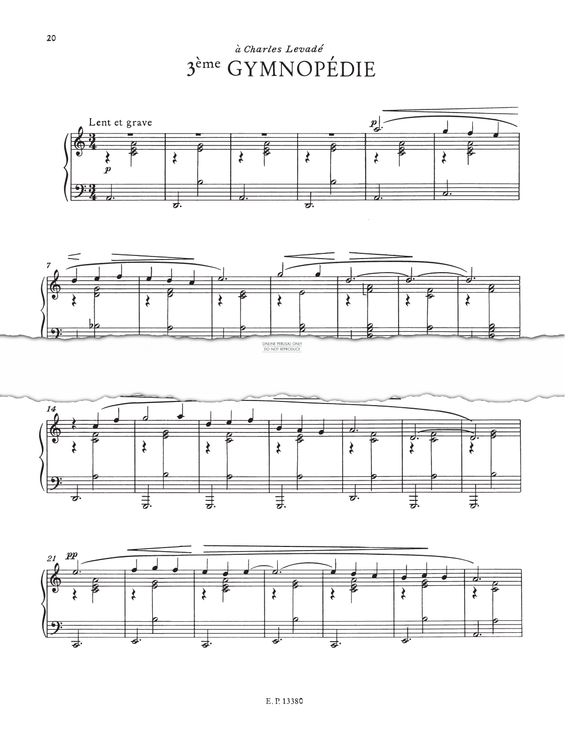 Produktgalerie: Seite 1 von 1 Gymnopédie No.3, Erik Satie, Klavier