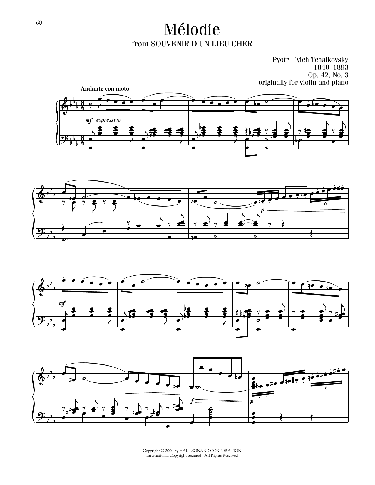 Produktbild zu: Melodie, Op. 42, No. 3