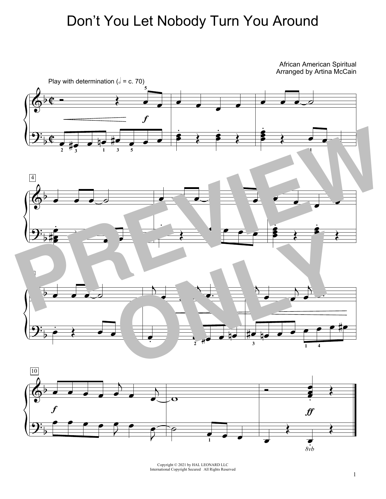 Product picture to: Don't You Let Nobody Turn You Around (arr. Artina McCain)