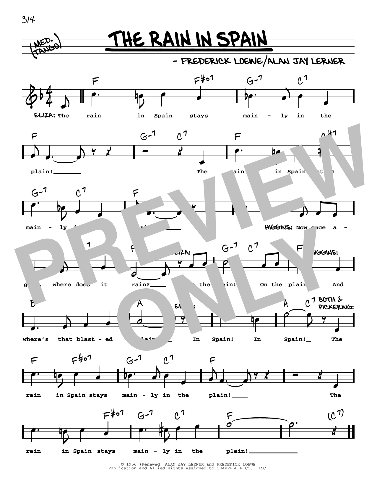 Produktbild zu: The Rain In Spain (from My Fair Lady) (High Voice)