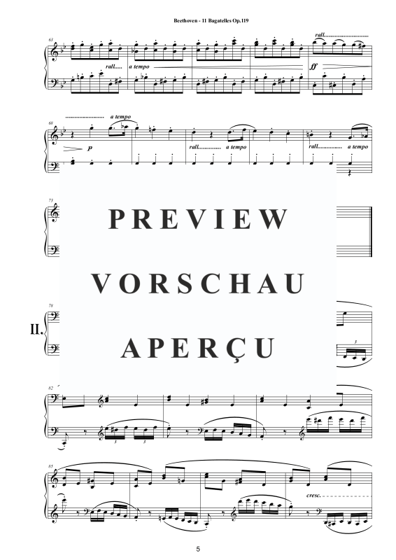 Produktgalerie: Seite 6 von 11 11 Bagatelles for Piano Op.119, , Klavier Solo