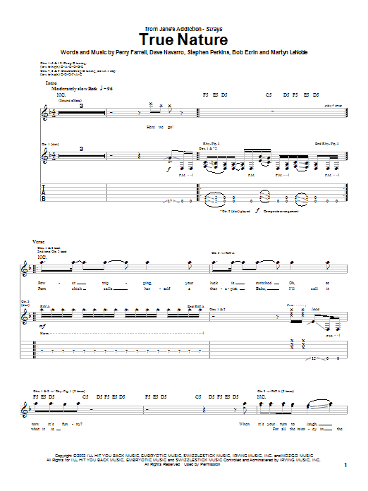 Produktgalerie: Seite 1 von 1 True Nature, Jane's Addiction, Gitarre