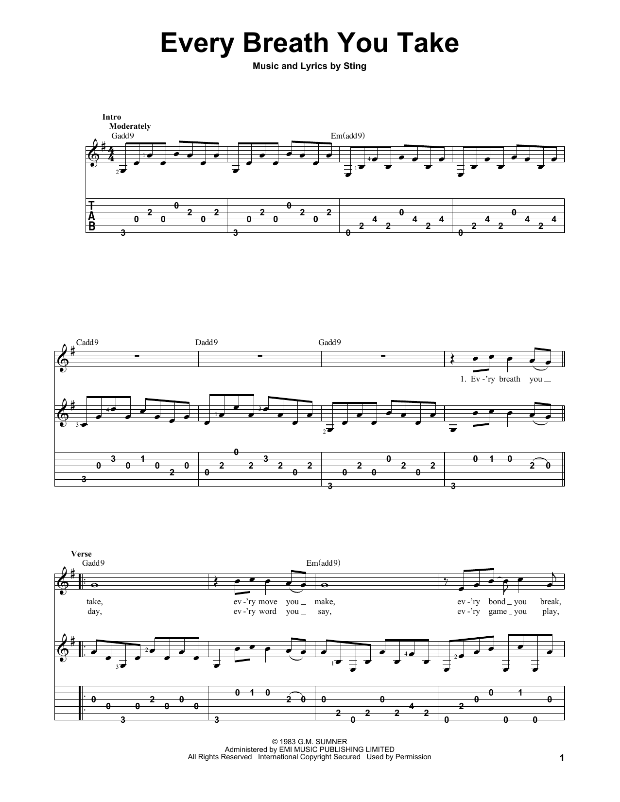 Product picture to:  Every Breath You Take - The Police