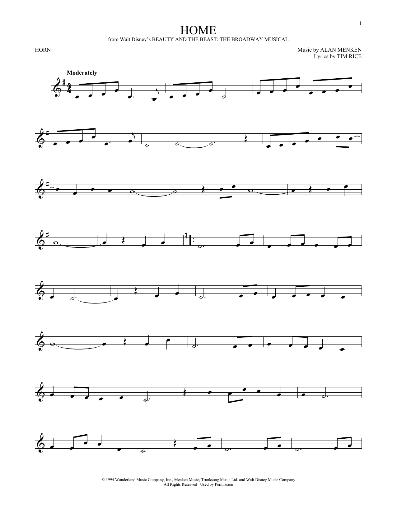 Produktgalerie: Seite 1 von 1 Home, Alan Menken, Horn