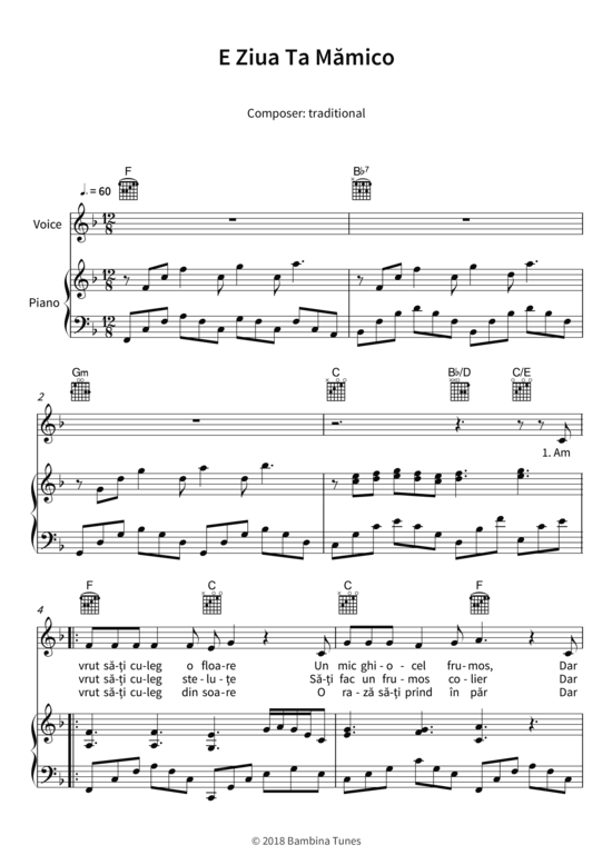 Produktbild zu: E Ziua Ta Mamicotraditional