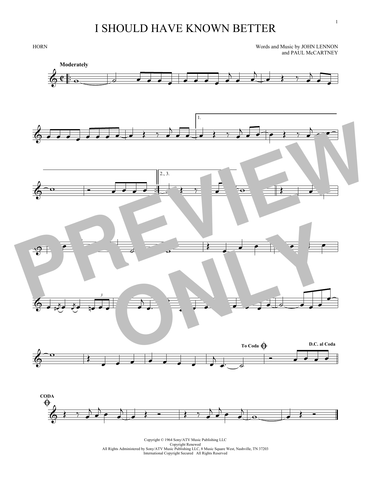 Produktgalerie: Seite 1 von 1 I Should Have Known Better, The Beatles, Horn