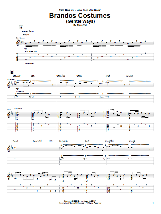 Produktgalerie: Seite 1 von 1 Brandos Costumes (Gentle Ways), Steve Vai, Gitarre