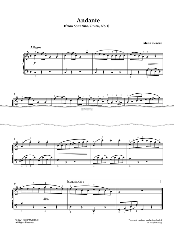Product picture to: Andante (Sonatina, Op. 36, No. 1)