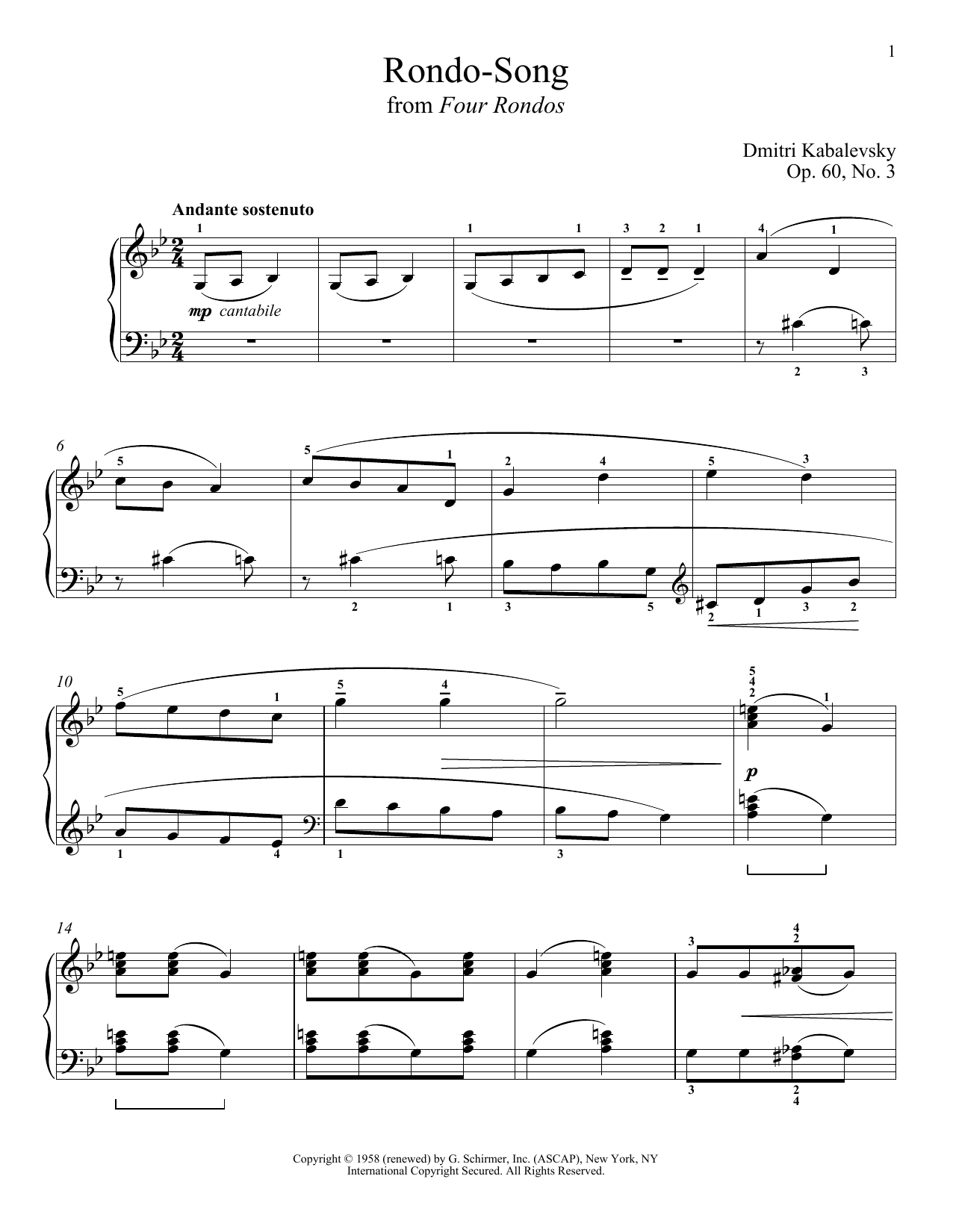 Product gallery: Page 1 of 1 Rondo-Song, Dmitri Kabalevsky