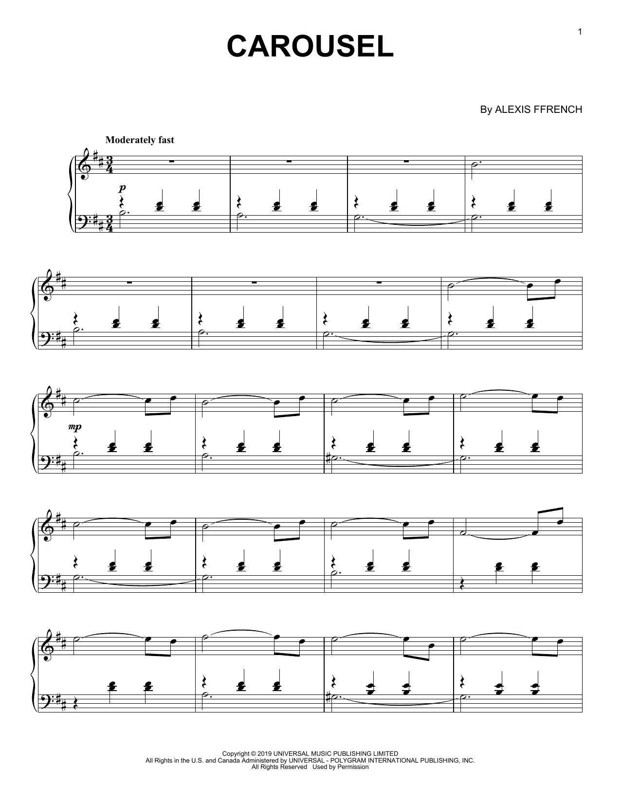 Produktgalerie: Seite 1 von 1 Carousel, Alexis Ffrench, Klavier
