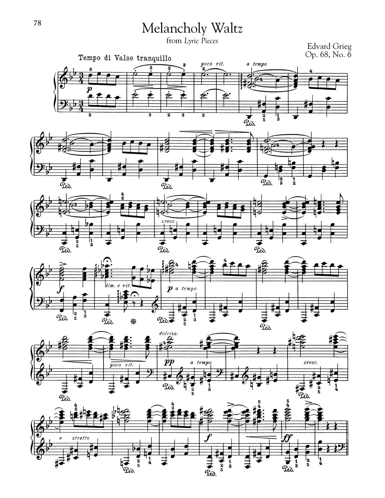 Produktbild zu: Melancholy Waltz, Op. 68, No. 6