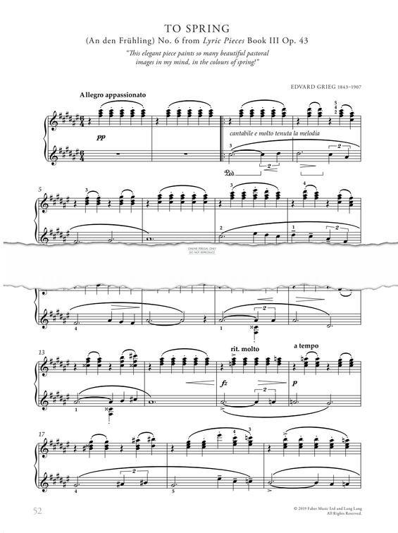 Product gallery: Page 1 of 1 To Spring (Op. 43 No. 6), Edvard Grieg
