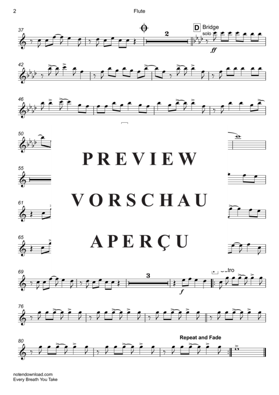 Produktgalerie: Seite 9 von 19 Every Breath You Take , Police, (Holzbläser Quintett)