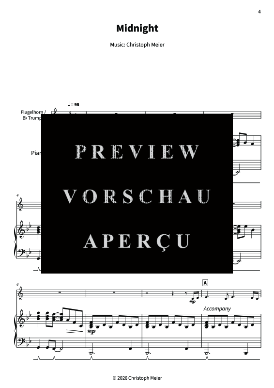 gallery: Midnight - Gentle Melodies for Weddings, Church, and Other Occasions, , Trompete in B und Klavier