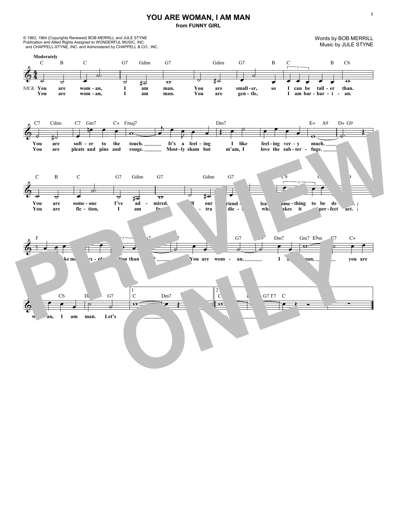 Produktbild zu: You Are Woman, I Am Man (from Funny Girl)