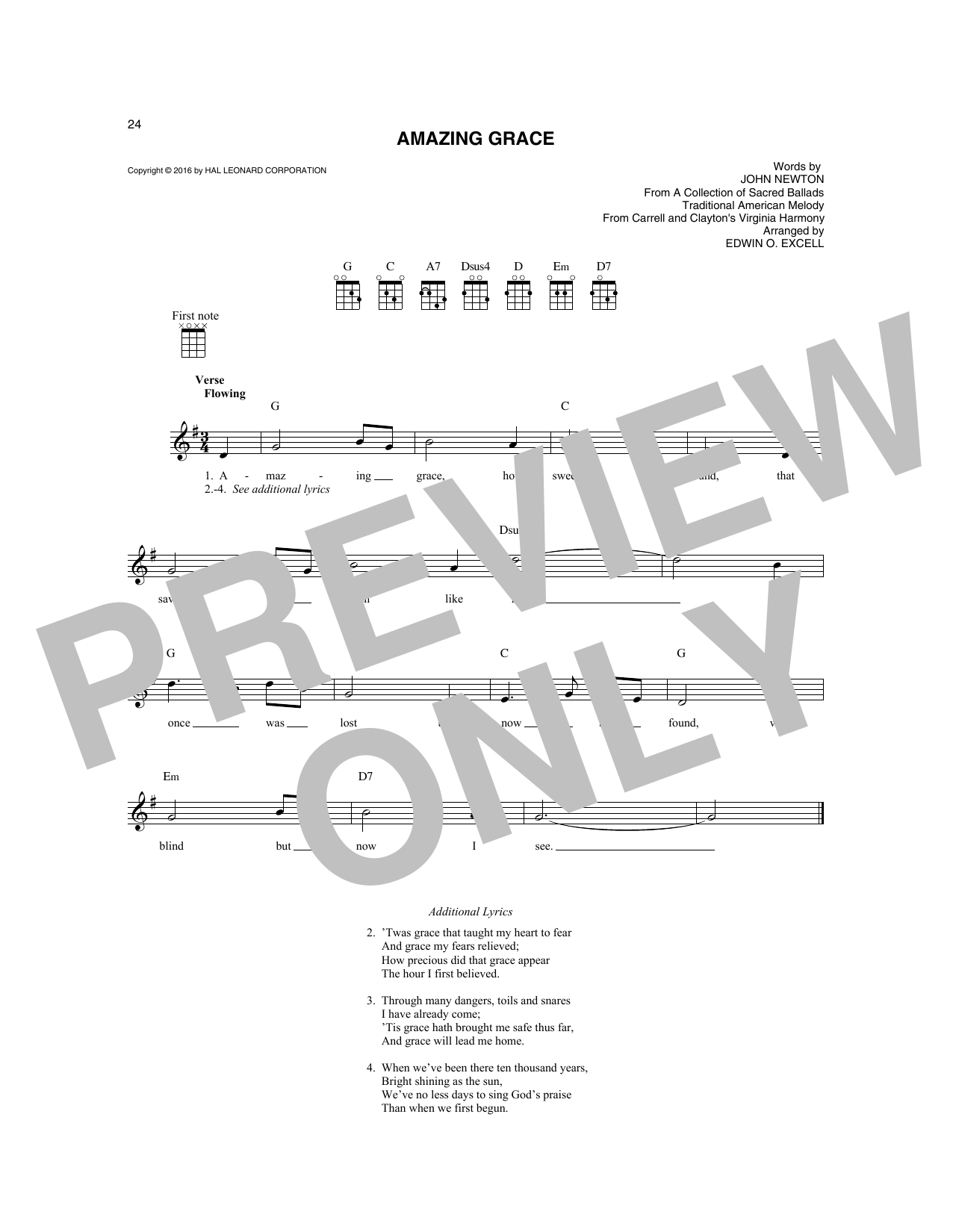 Produktgalerie: Seite 1 von 1 Amazing Grace, Traditional American Melody