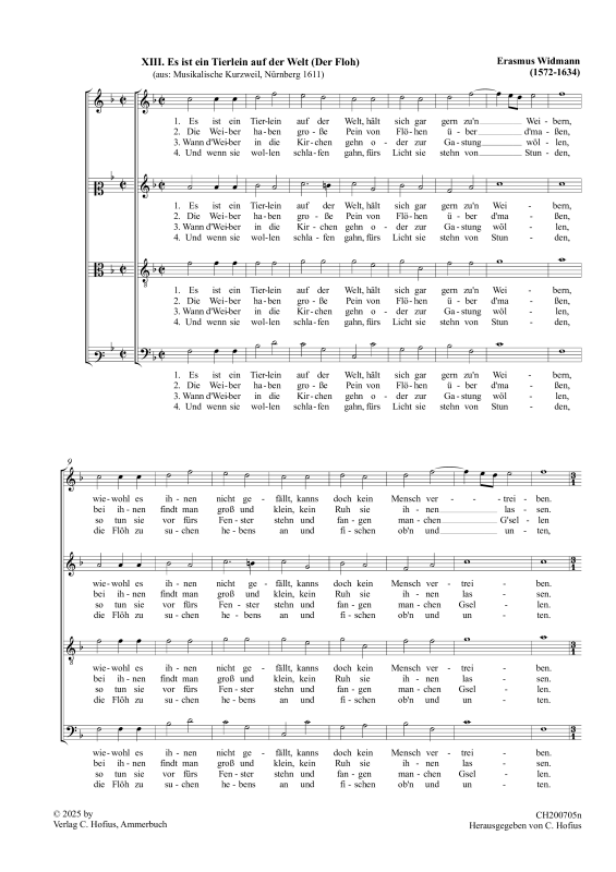 Produktbild zu: Es ist ein Tierlein auf der Welt - Der Floh (Musikalische Kurzweil)Erasmus Widmann