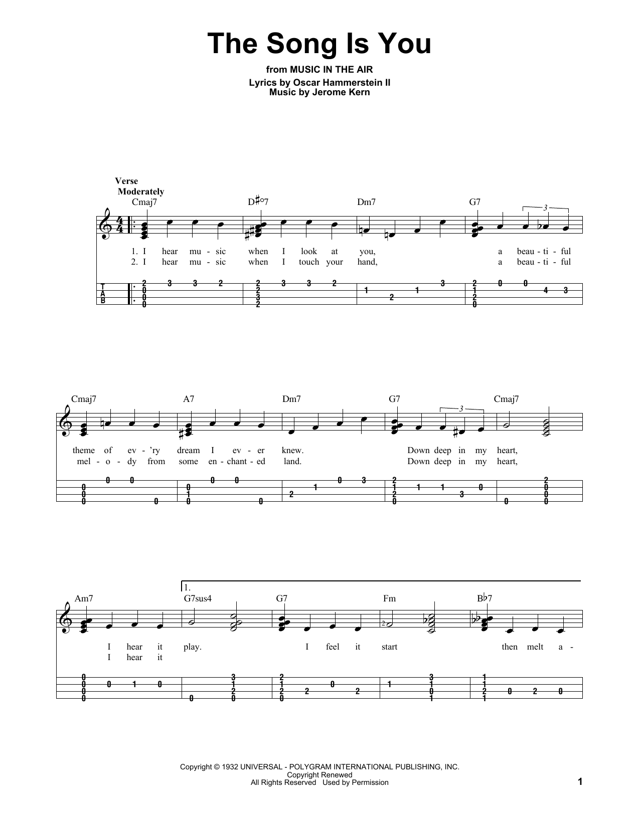 Produktgalerie: Seite 1 von 1 The Song Is You, Jerome Kern, Ukulele