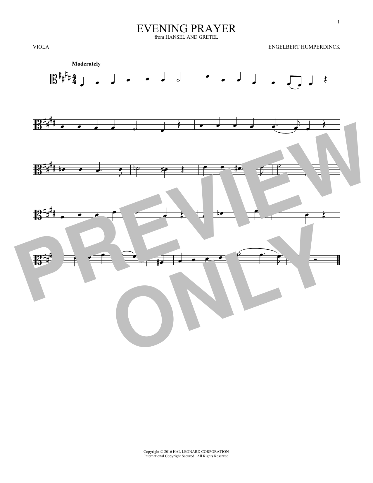 Product gallery: Page 1 of 1 Evening Prayer, Engelbert Humperdinck