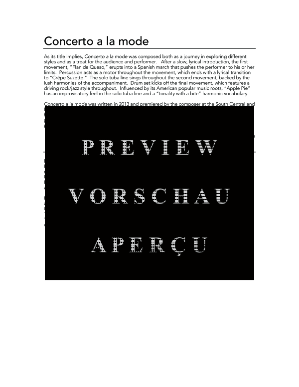 Product gallery: Page 4 of 11 Concerto a la mode, , (tuba percussion piano)