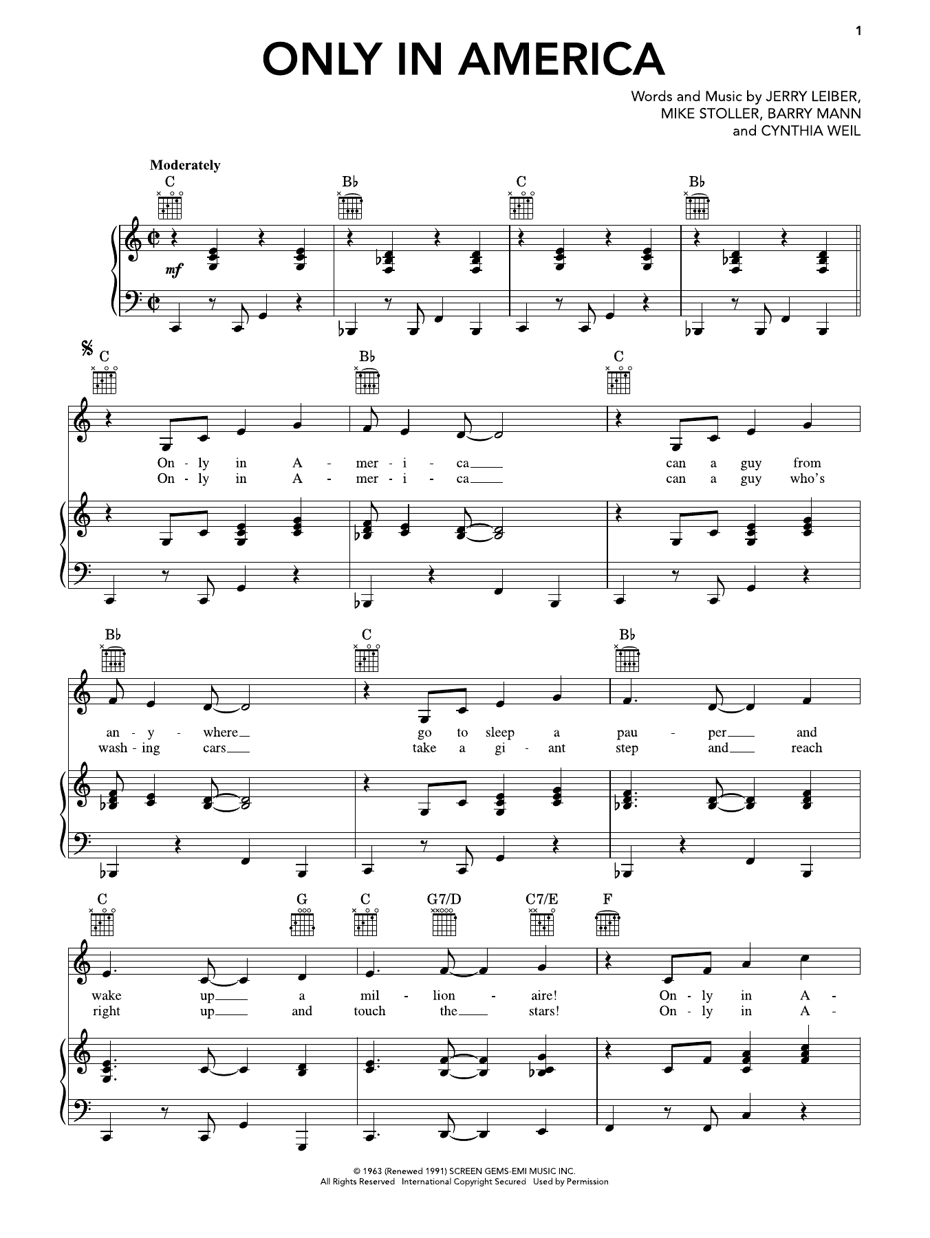 Produktgalerie: Seite 1 von 1 Only In America, Jay & The Americans, Gesang, Gitarre, Klavier