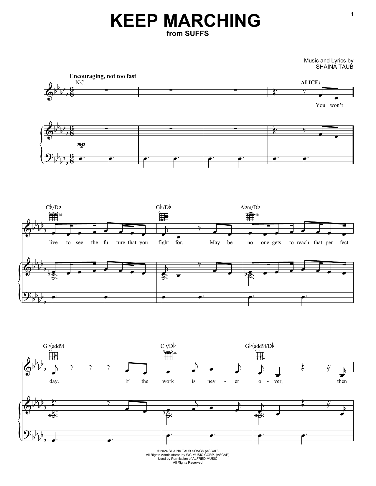 Produktgalerie: Seite 1 von 1 Keep Marching (from Suffs), Shaina Taub, Gesang, Gitarre, Klavier
