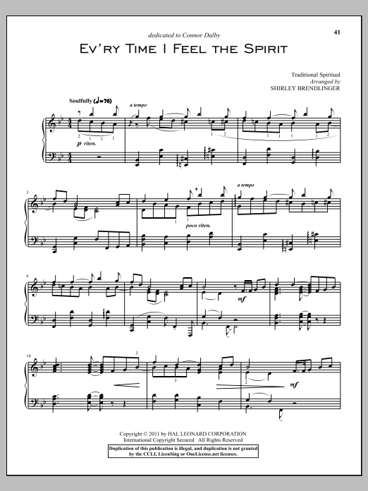 Product gallery: Page 1 of 1 Every Time I Feel The Spirit, African-American Spiritual