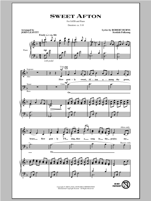 Produktgalerie: Seite 1 von 1 Flow Gently, Sweet Afton, John Leavitt, Chor