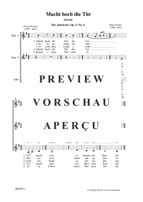 gallery: Macht hoch die Tür (Der Jahrkreis, Op. 5, No. 6), , (Frauenchor SSA)