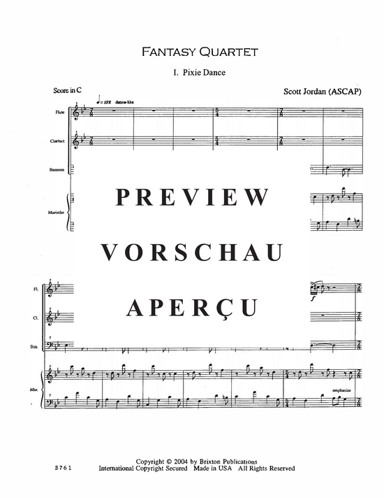 Product gallery: Page 4 of 21 Fantasy Quartet , , (flute, clarinet, bassoon and marimba)