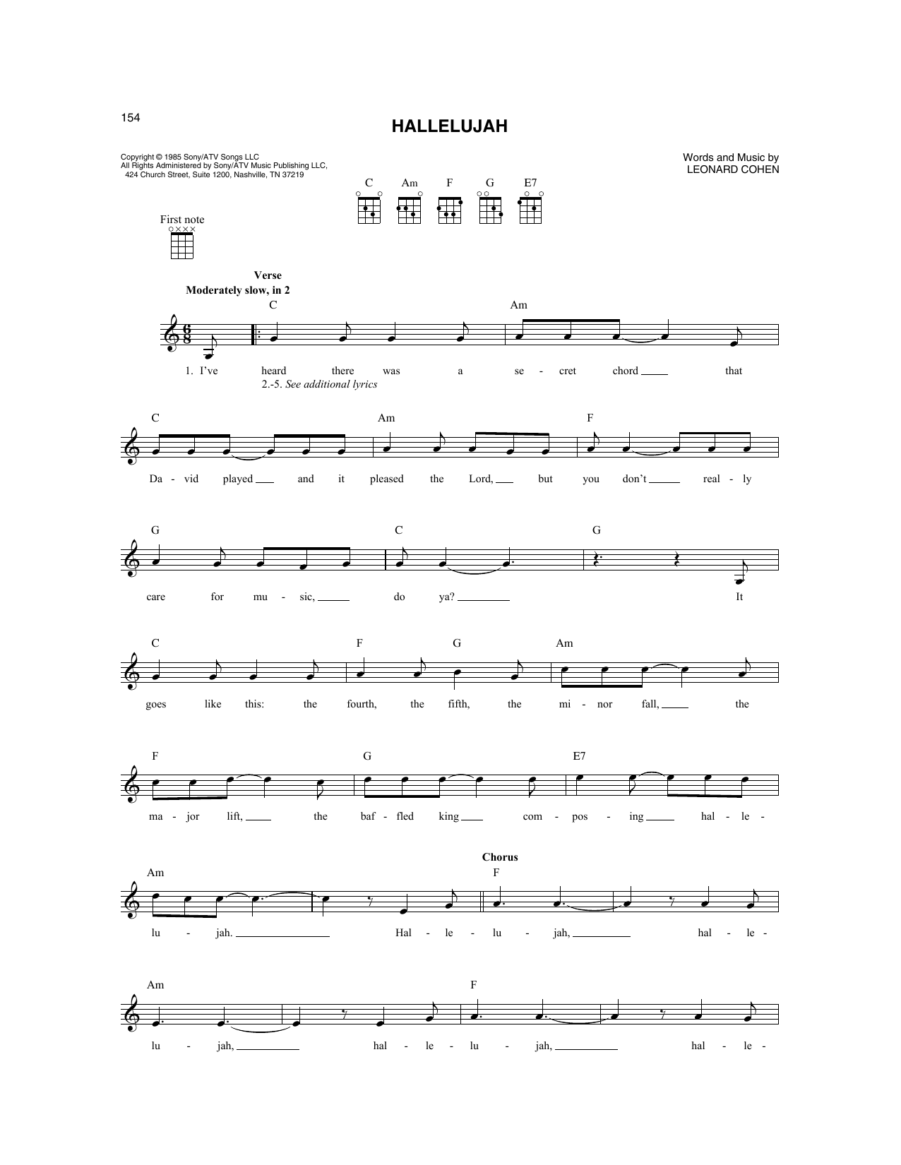 Produktgalerie: Seite 1 von 1 Hallelujah, Leonard Cohen