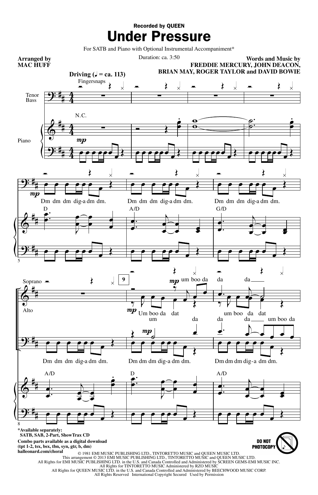 Produktbild zu: Under Pressure (arr. Mac Huff)