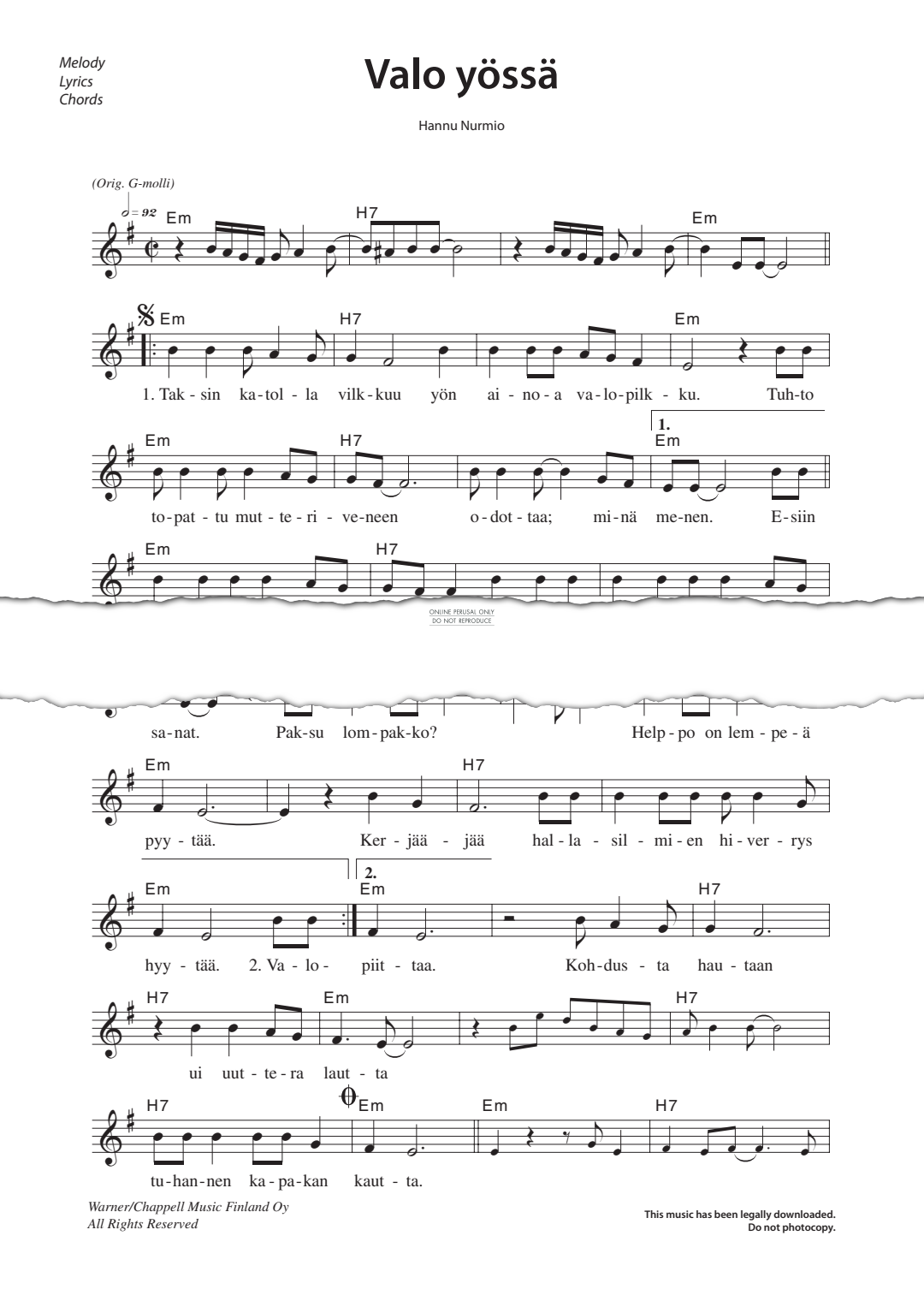 Product gallery: Page 1 of 1 Valo yössä, Tuomari Nurmio